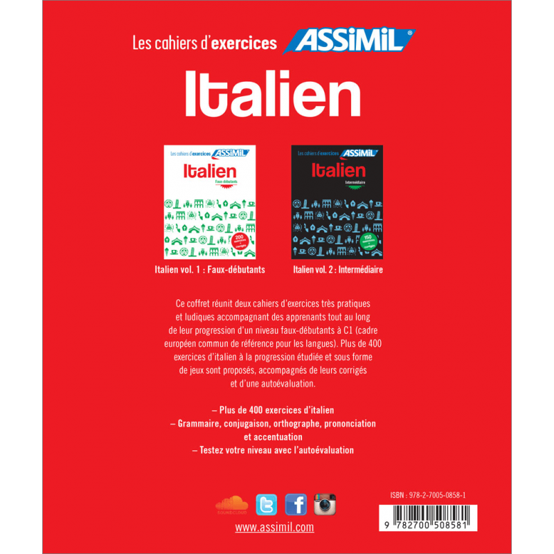 Coffret Italien faux-débutants & intermédiaire 